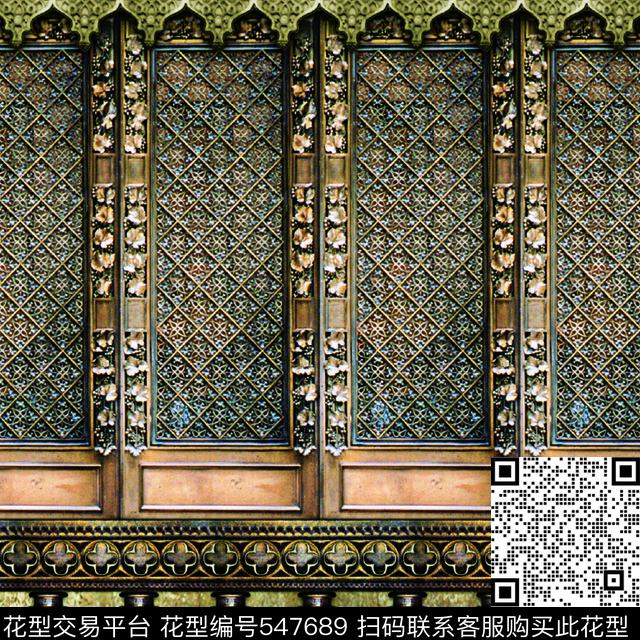 古典宫廷纹理传统印花华亿平台下载（图片编号: 547689） - 瓦栏（Walan）