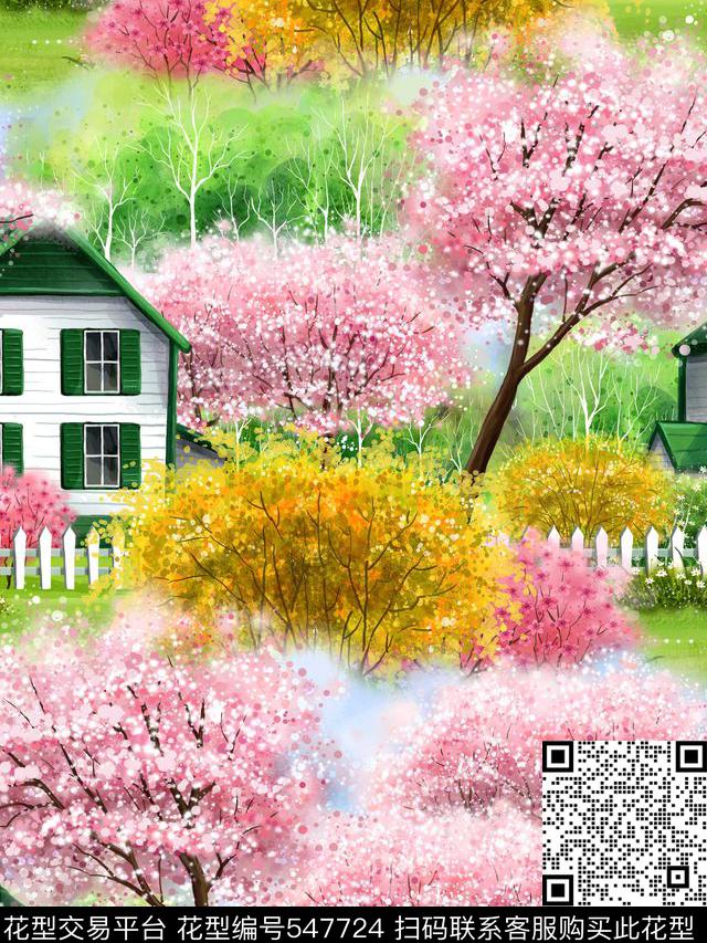 2016春夏房子粉数码印花华亿平台下载（图片编号: 547724） - 瓦栏（Walan）