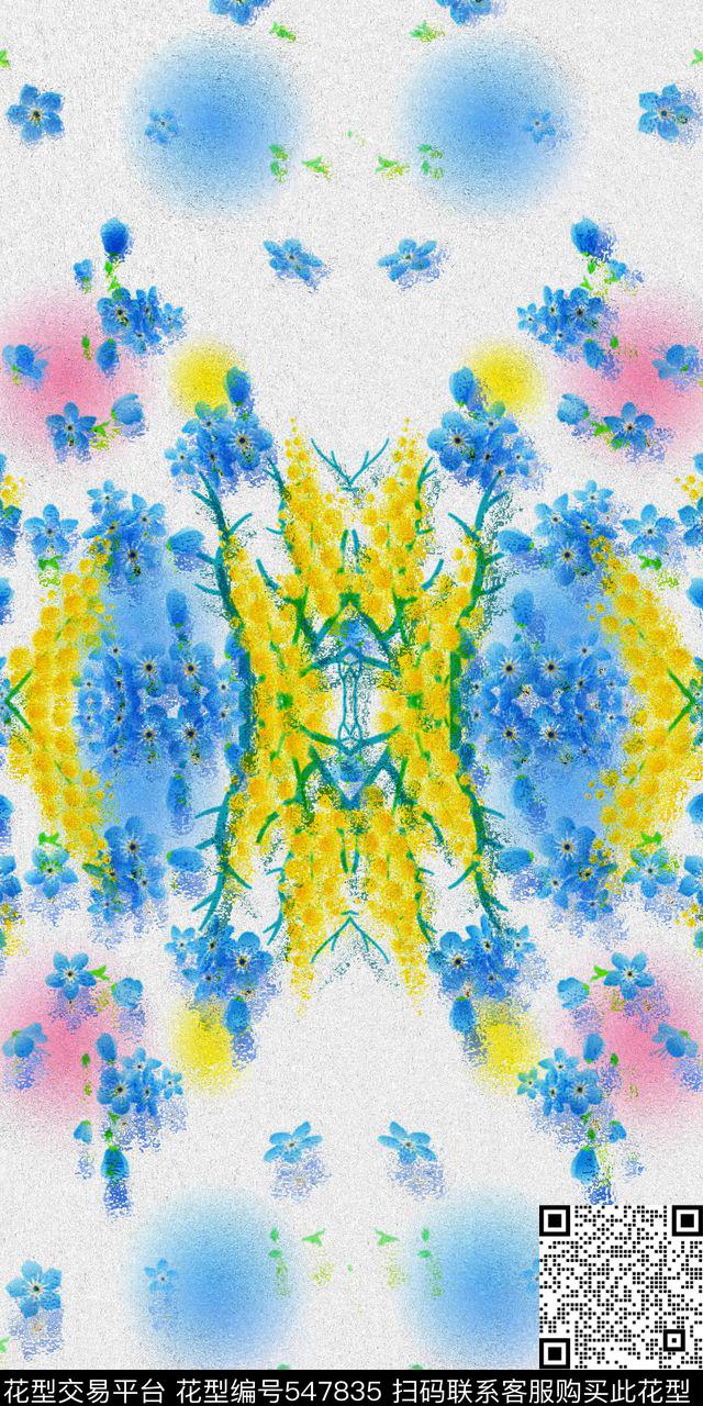 时尚油画花卉外套连衣裙数码印花华亿平台下载（图片编号: 547835） - 瓦栏（Walan）