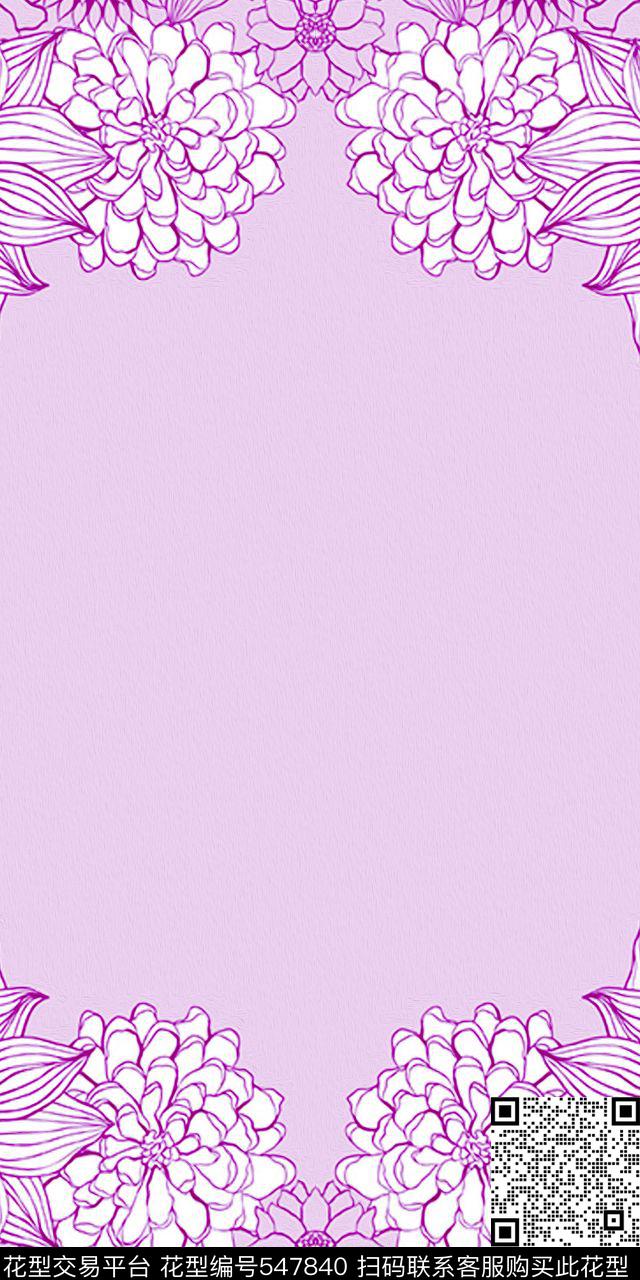 时尚油画花卉连衣裙羽绒服外套传统印花华亿平台下载（图片编号: 547840） - 瓦栏（Walan）