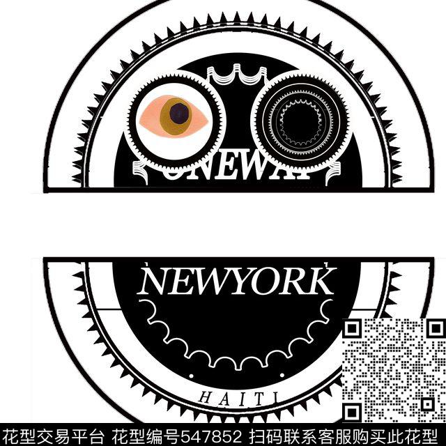 街头前卫眼睛齿轮数码印花华亿平台下载（图片编号: 547852） - 瓦栏（Walan）