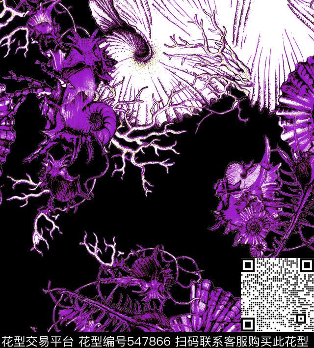 海螺蜗牛动物传统印花华亿平台下载（图片编号: 547866） - 瓦栏（Walan）