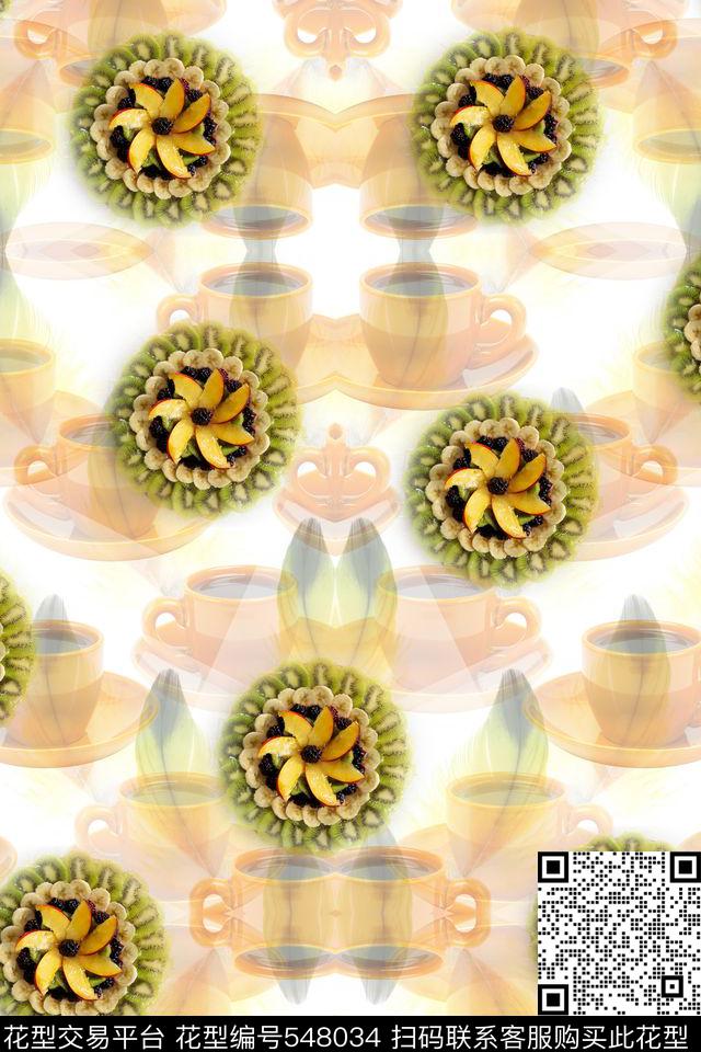 茶杯潮流果盘数码印花华亿平台下载（图片编号: 548034） - 瓦栏（Walan）