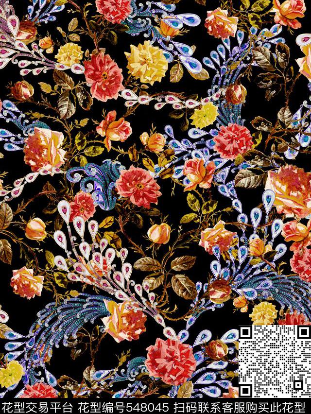 服装复古家纺数码印花华亿平台下载（图片编号: 548045） - 瓦栏（Walan）