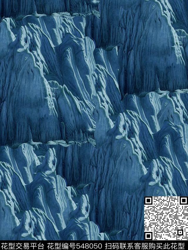 冰山潮流复古数码印花华亿平台下载（图片编号: 548050） - 瓦栏（Walan）