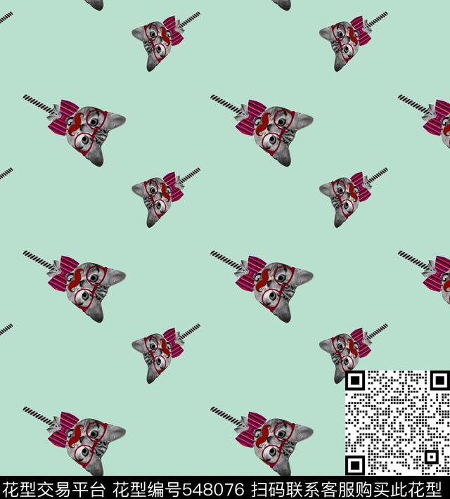 动物猫咪可爱数码印花华亿平台下载（图片编号: 548076） - 瓦栏（Walan）