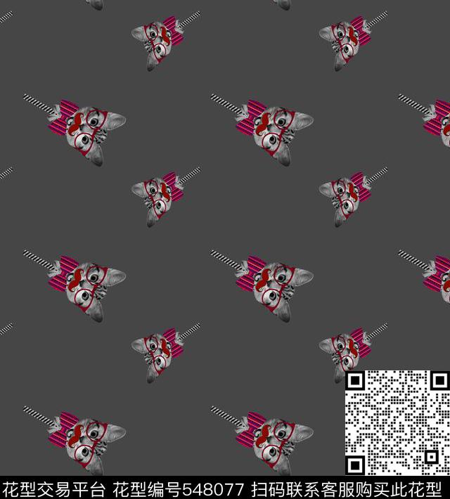 动物猫咪可爱数码印花华亿平台下载（图片编号: 548077） - 瓦栏（Walan）
