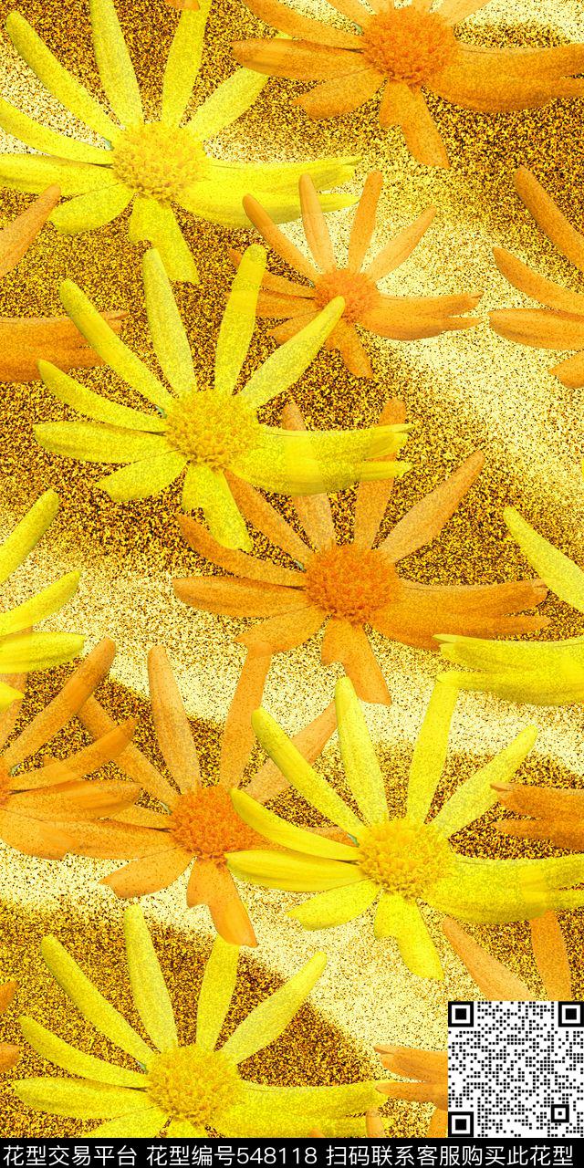 欧款金沙小雏菊数码印花华亿平台下载（图片编号: 548118） - 瓦栏（Walan）
