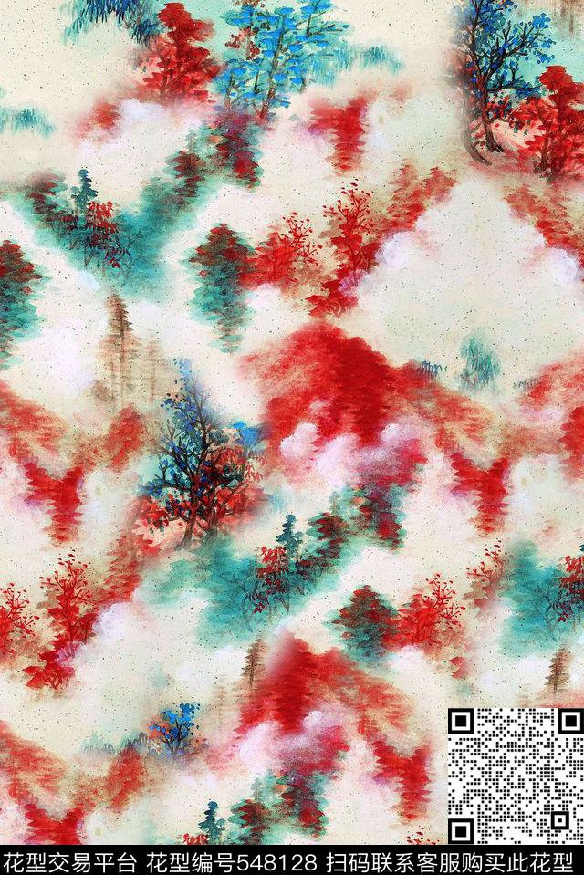 流行时尚潮流水墨印花服装围巾丝巾流行时尚潮流梦幻水墨印花服装围巾流行时尚数码印花华亿平台下载（图片编号: 548128） - 瓦栏（Walan）