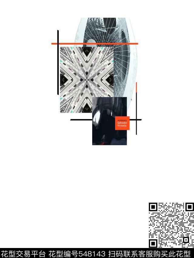 拔墨建筑物流行时尚数码印花华亿平台下载（图片编号: 548143） - 瓦栏（Walan）