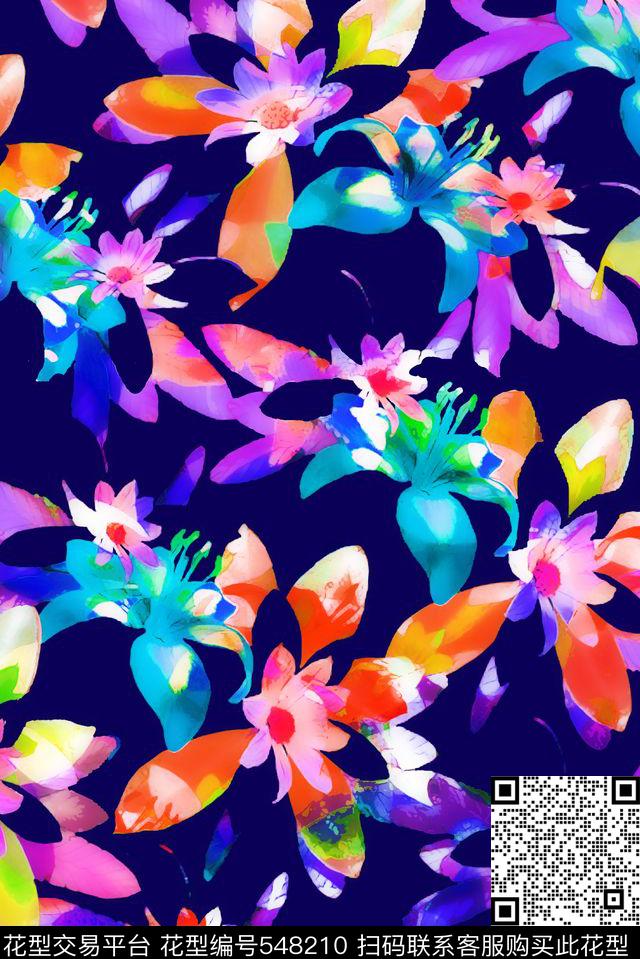 彩绘花卉男装数码印花华亿平台下载（图片编号: 548210） - 瓦栏（Walan）