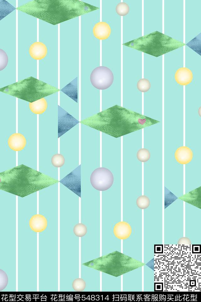 几何流行时尚手绘传统印花华亿平台下载（图片编号: 548314） - 瓦栏（Walan）