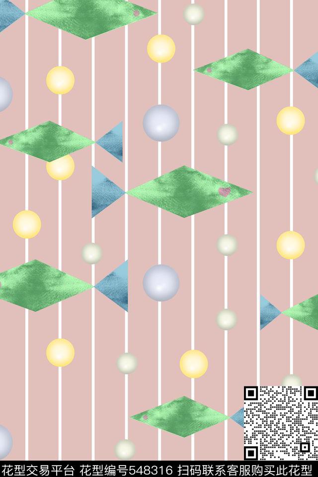 几何流行时尚手绘传统印花华亿平台下载（图片编号: 548316） - 瓦栏（Walan）