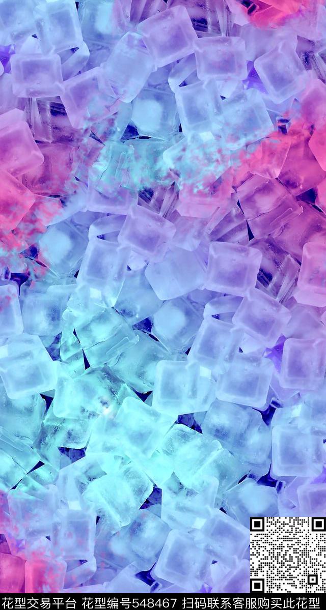冰块抽象时尚数码印花华亿平台下载（图片编号: 548467） - 瓦栏（Walan）