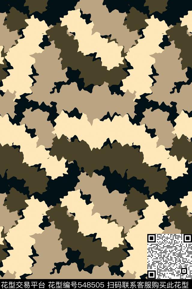 抽象创意迷彩传统印花华亿平台下载（图片编号: 548505） - 瓦栏（Walan）