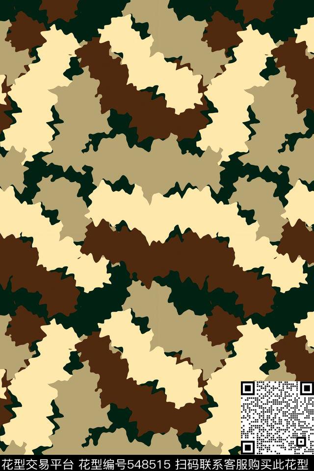 抽象创意迷彩传统印花华亿平台下载（图片编号: 548515） - 瓦栏（Walan）