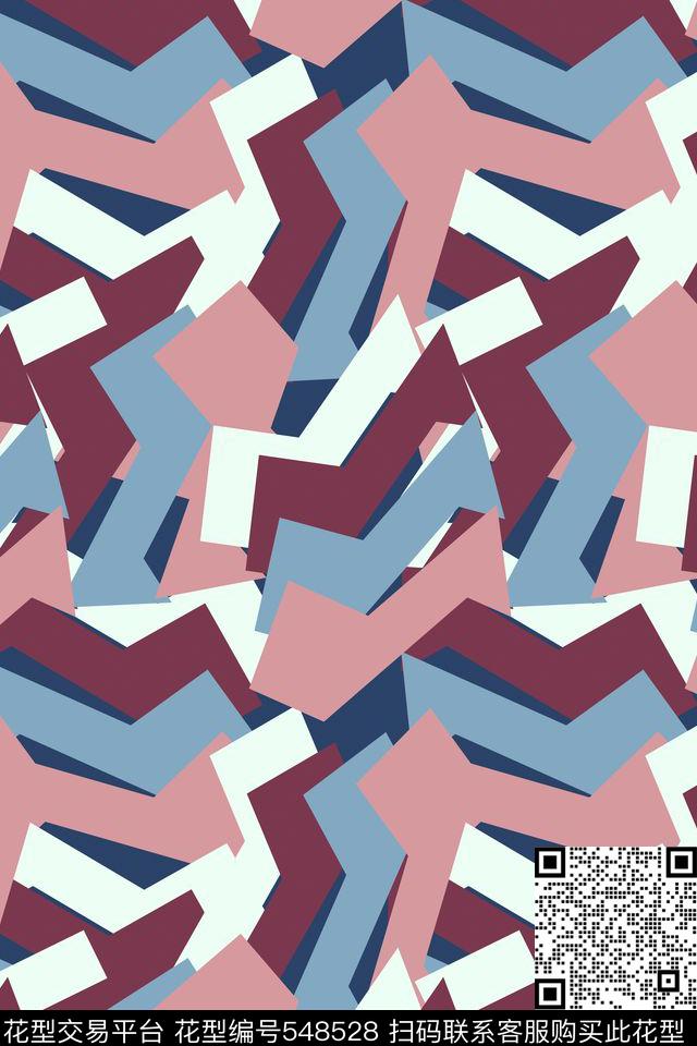 抽象创意迷彩传统印花华亿平台下载（图片编号: 548528） - 瓦栏（Walan）