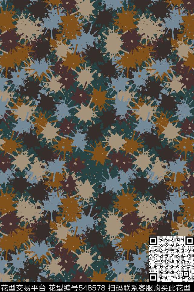 迷彩迷离泼溅传统印花华亿平台下载（图片编号: 548578） - 瓦栏（Walan）