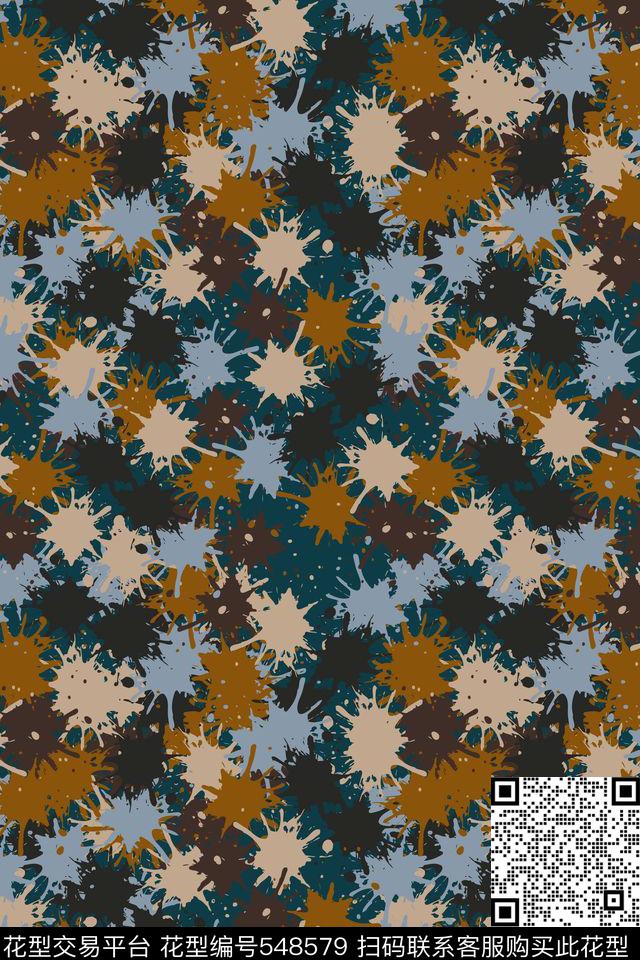 迷彩迷离泼溅传统印花华亿平台下载（图片编号: 548579） - 瓦栏（Walan）