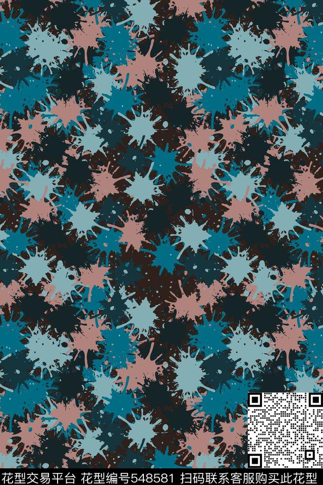 迷彩迷离泼溅传统印花华亿平台下载（图片编号: 548581） - 瓦栏（Walan）