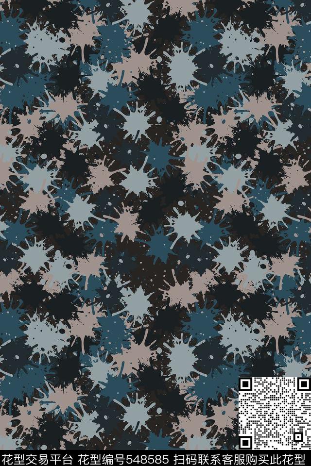 迷彩迷离泼溅传统印花华亿平台下载（图片编号: 548585） - 瓦栏（Walan）