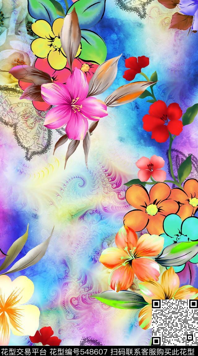 阿拉伯抽象创意数码印花华亿平台下载（图片编号: 548607） - 瓦栏（Walan）