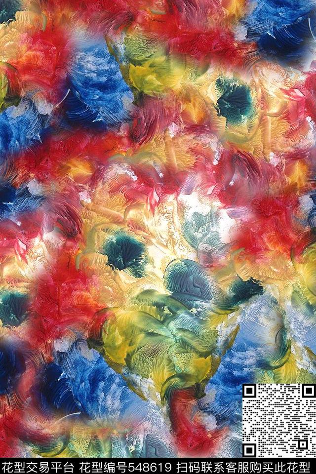 时尚油画刮画数码印花华亿平台下载（图片编号: 548619） - 瓦栏（Walan）