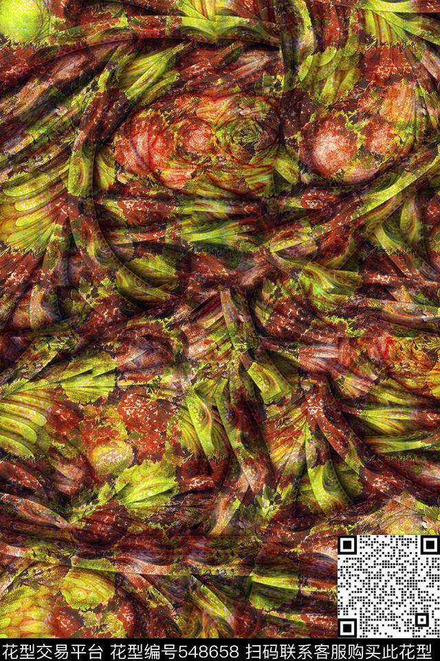 抽象抽象炫彩肌理女士夏季衬衫短裙数码印花华亿平台下载（图片编号: 548658） - 瓦栏（Walan）