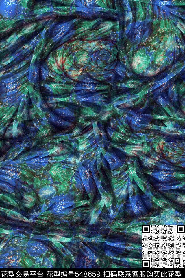 抽象抽象炫彩肌理女士夏季衬衫短裙数码印花华亿平台下载（图片编号: 548659） - 瓦栏（Walan）