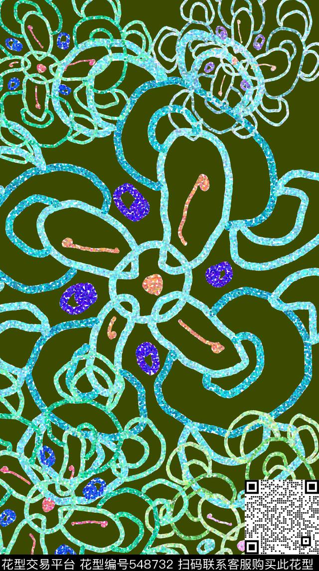 多色花卉民族数码印花华亿平台下载（图片编号: 548732） - 瓦栏（Walan）