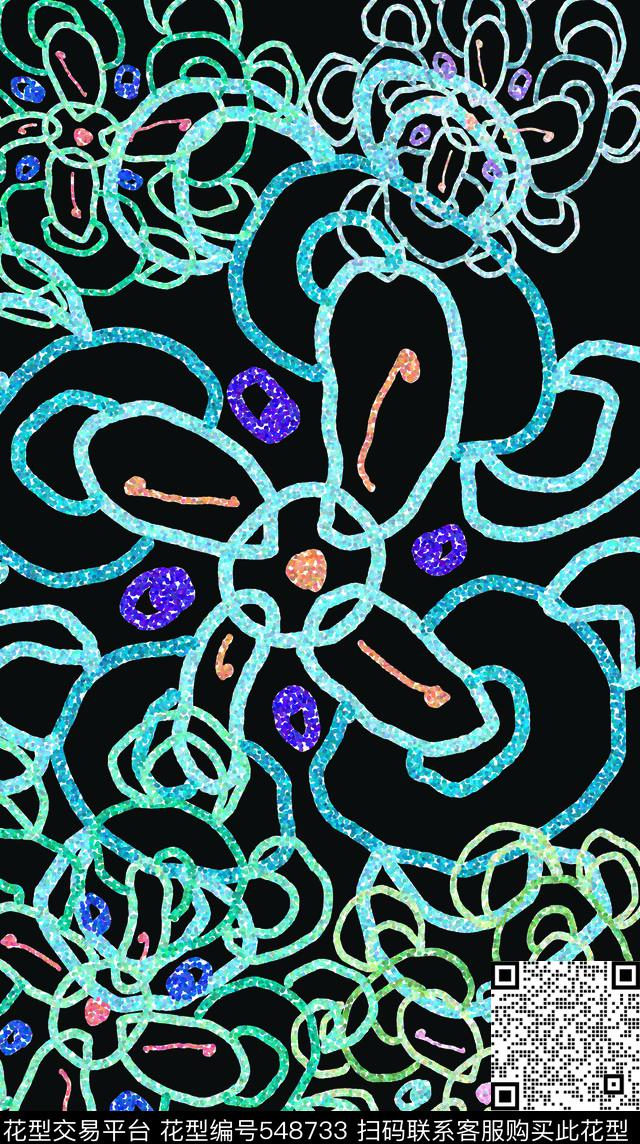 多色花卉民族数码印花华亿平台下载（图片编号: 548733） - 瓦栏（Walan）