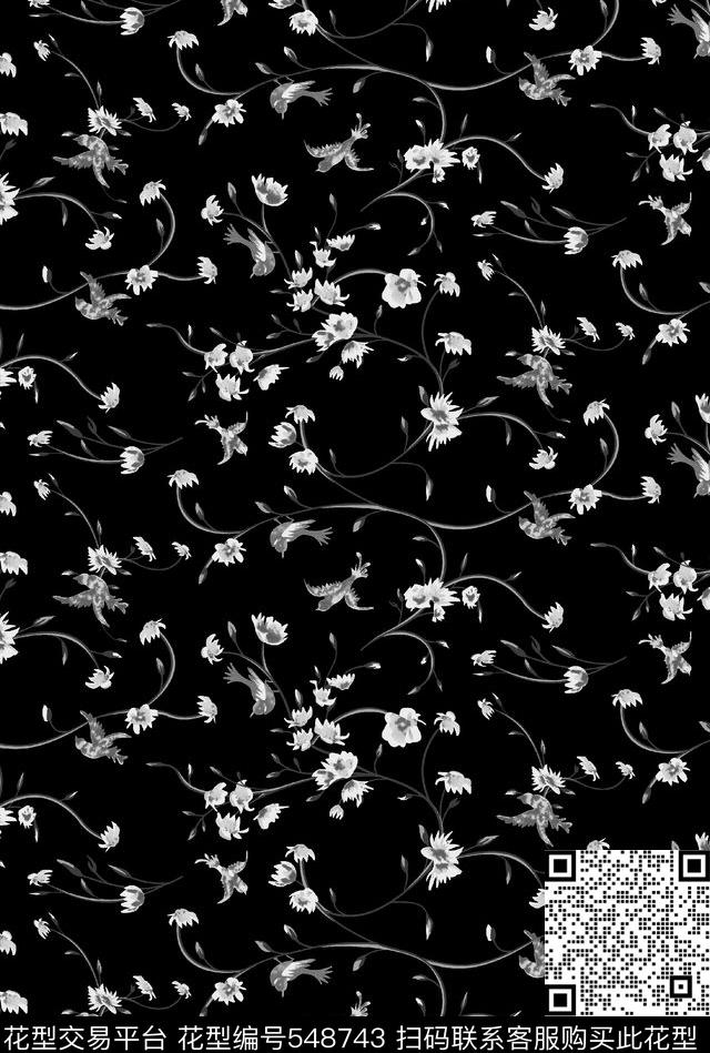 时尚潮流男装小花纹男装花卉数码印花华亿平台下载（图片编号: 548743） - 瓦栏（Walan）