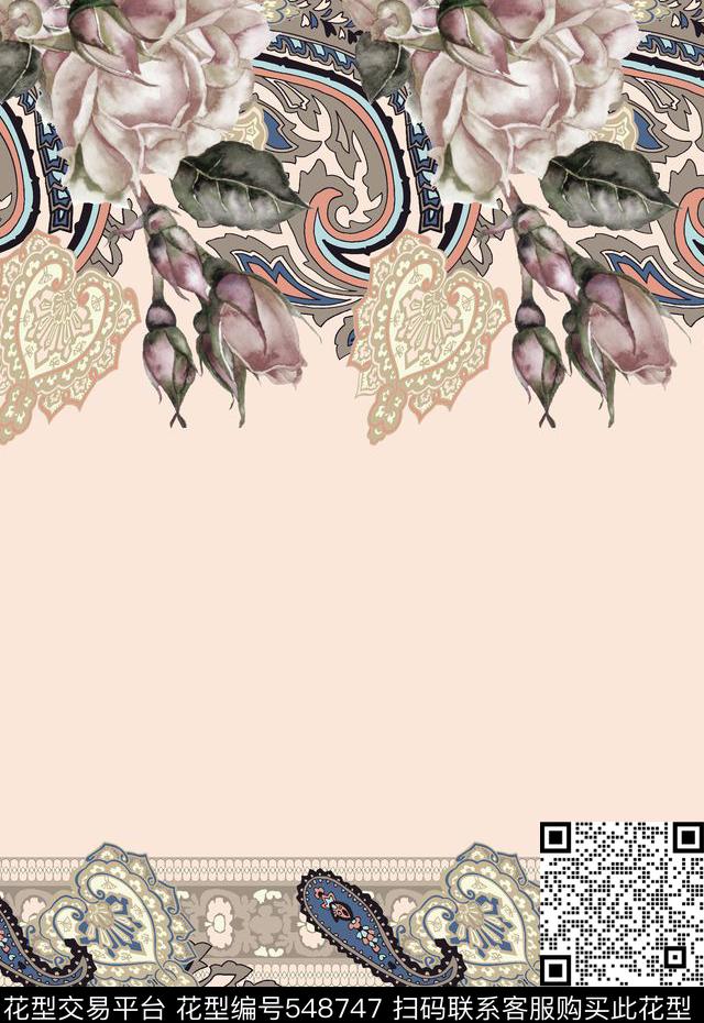 时尚潮流男装花卉定位男装图案数码印花华亿平台下载（图片编号: 548747） - 瓦栏（Walan）