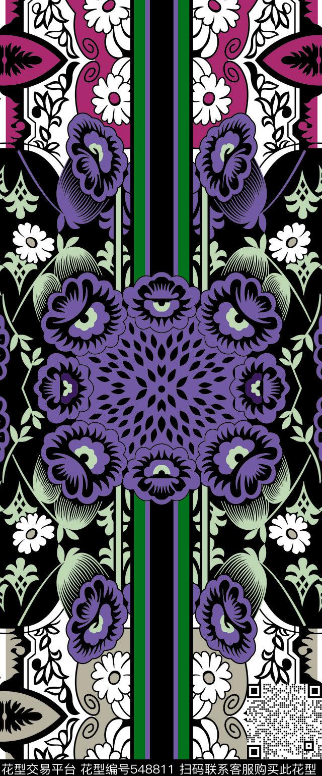 欧式花卉古典花抽象花传统印花华亿平台下载（图片编号: 548811） - 瓦栏（Walan）