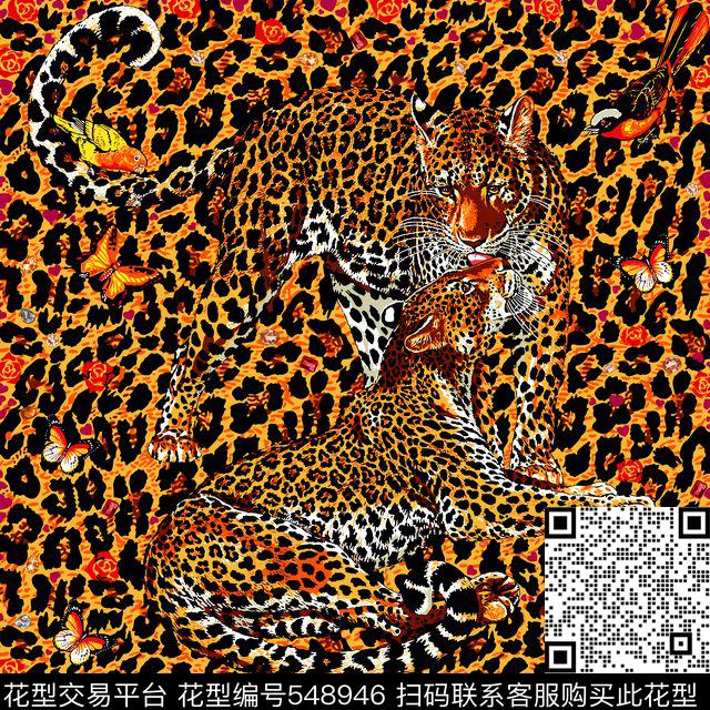 休闲宝石花豹传统印花华亿平台下载（图片编号: 548946） - 瓦栏（Walan）