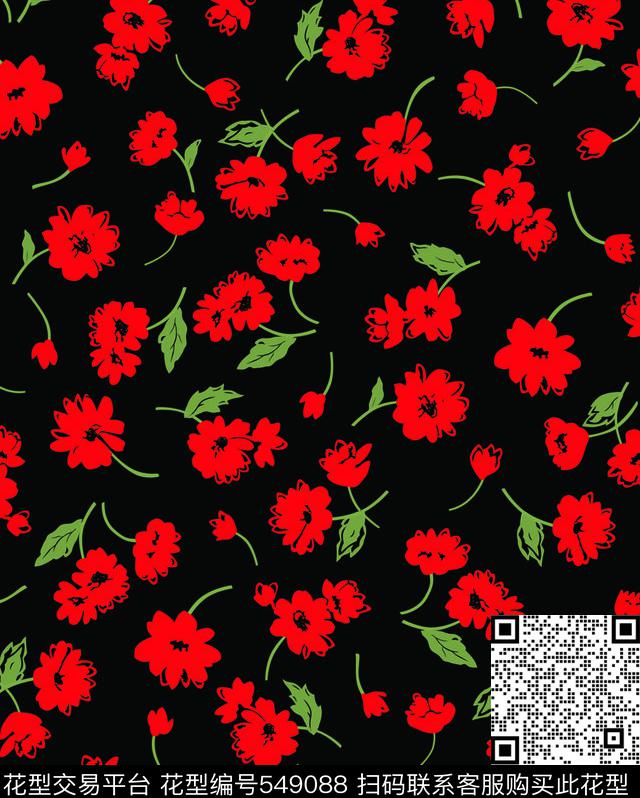 大牌花卉时尚传统印花华亿平台下载（图片编号: 549088） - 瓦栏（Walan）
