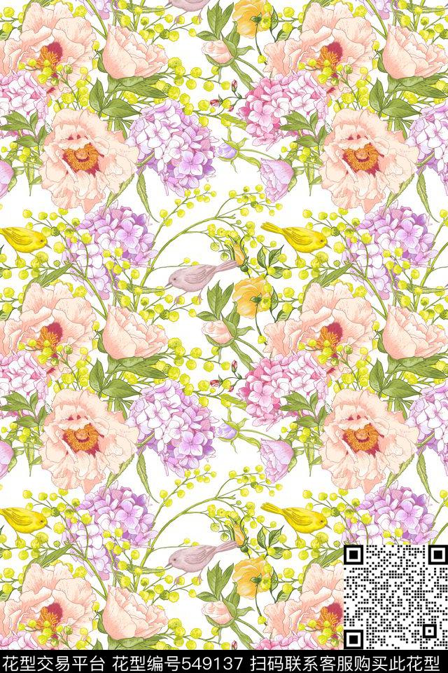 小清新卡通田园风家纺面料数码印花华亿平台下载（图片编号: 549137） - 瓦栏（Walan）