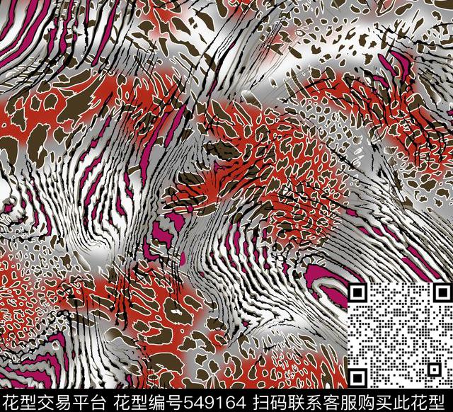 线条块面豹纹传统印花华亿平台下载（图片编号: 549164） - 瓦栏（Walan）