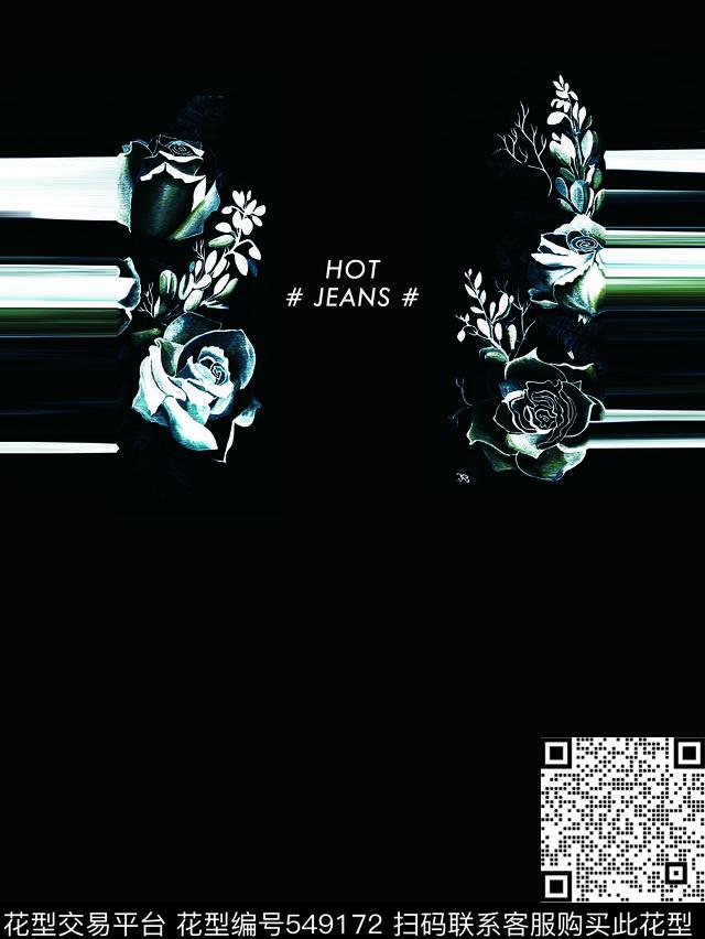 花朵流行时尚花卉拉撕数码印花华亿平台下载（图片编号: 549172） - 瓦栏（Walan）