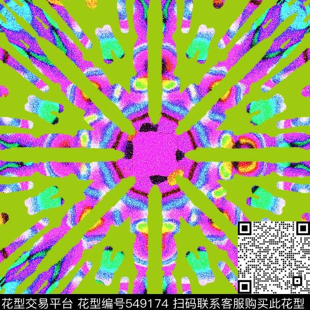 丝巾围巾秀场抽象定位花数码印花华亿平台下载（图片编号: 549174） - 瓦栏（Walan）