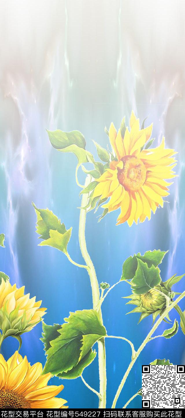 欧美花卉时尚数码印花华亿平台下载（图片编号: 549227） - 瓦栏（Walan）