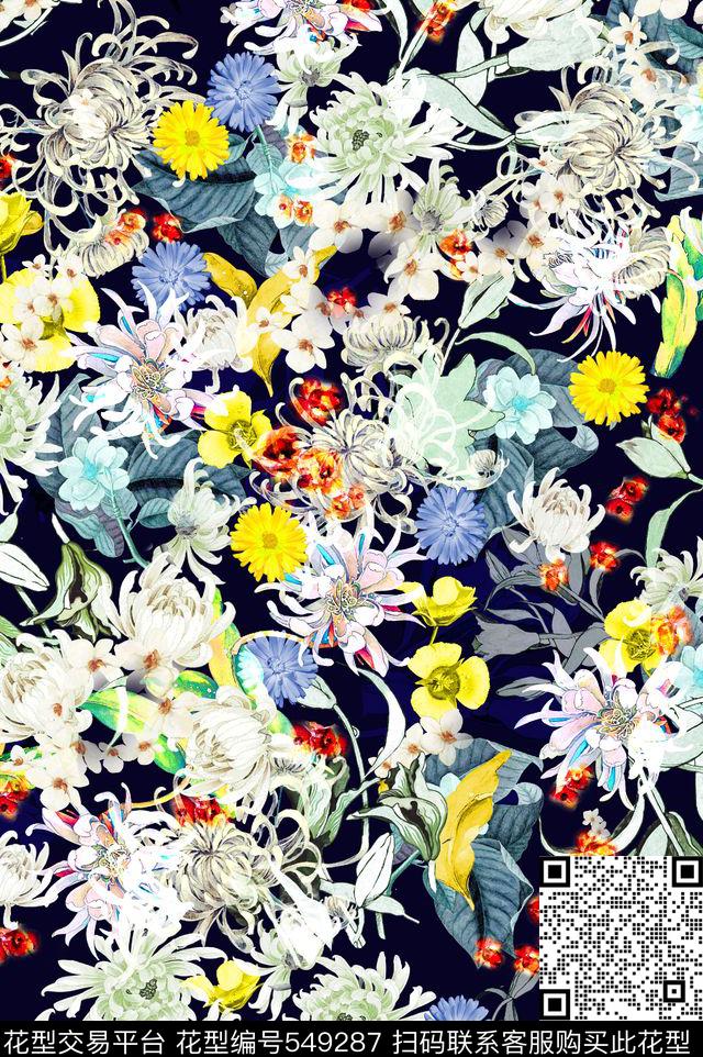 时尚潮流小碎花服装数码印花华亿平台下载（图片编号: 549287） - 瓦栏（Walan）