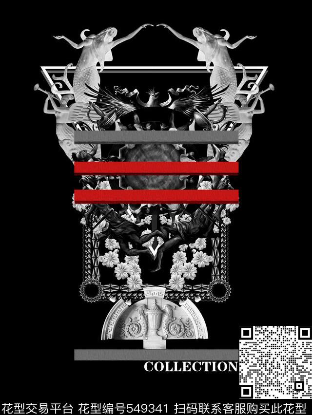 纪梵希风格Givenchystyle数码印花华亿平台下载（图片编号: 549341） - 瓦栏（Walan）