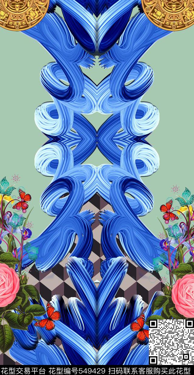 春夏浅色系列数码印花华亿平台下载（图片编号: 549429） - 瓦栏（Walan）