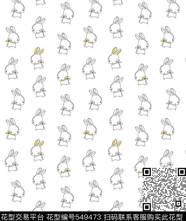 线条卡通婴幼童针织华亿平台传统印花华亿平台下载（图片编号: 549473） - 瓦栏（Walan）