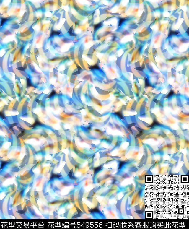 潮流时尚几何暗鱼形体数码印花华亿平台下载（图片编号: 549556） - 瓦栏（Walan）