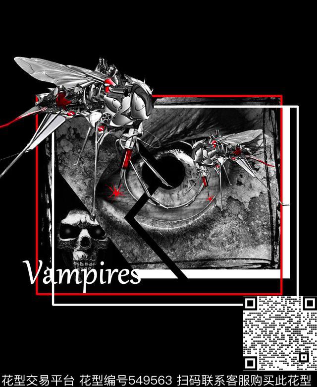 时尚潮流机械图案男装T恤图案数码印花华亿平台下载（图片编号: 549563） - 瓦栏（Walan）