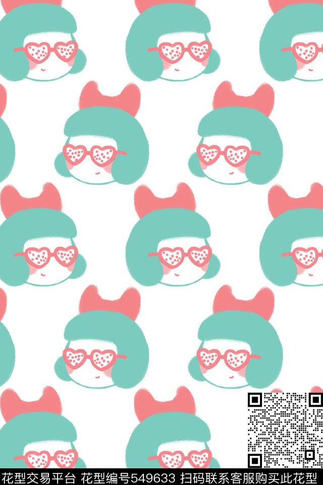 趣味女孩子手绘花卉传统印花华亿平台下载（图片编号: 549633） - 瓦栏（Walan）