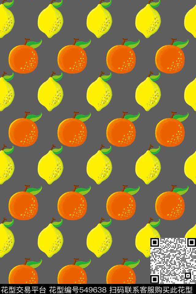 趣味柠檬水果传统印花华亿平台下载（图片编号: 549638） - 瓦栏（Walan）