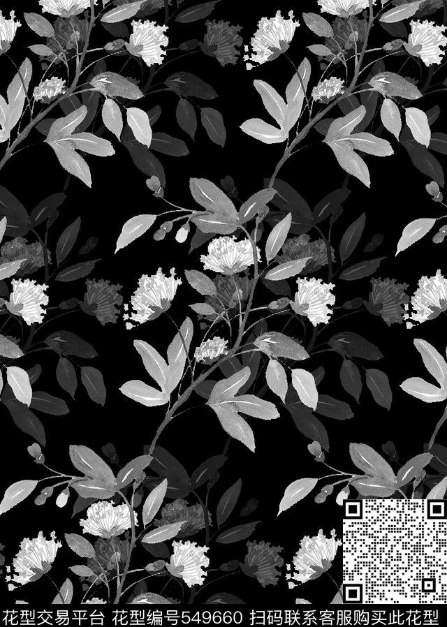 抽象男装图案手绘男装图案男装小花草数码印花华亿平台下载（图片编号: 549660） - 瓦栏（Walan）